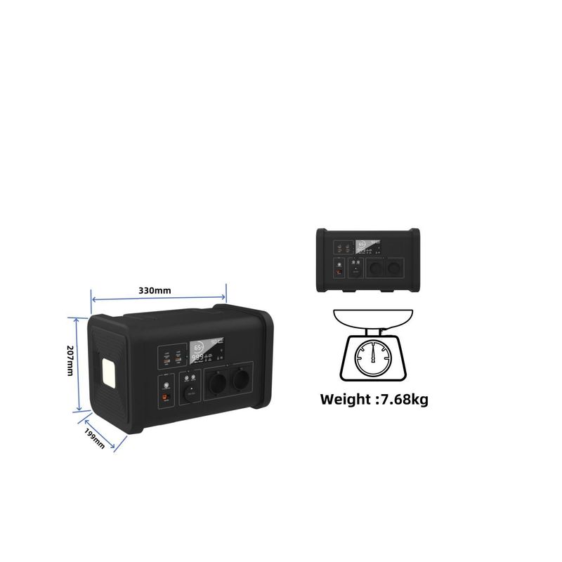 12V-13V/10A DC Uitgang 700W/537.6wh Draagbare elektriciteitscentrale voor camping en zonne-energie