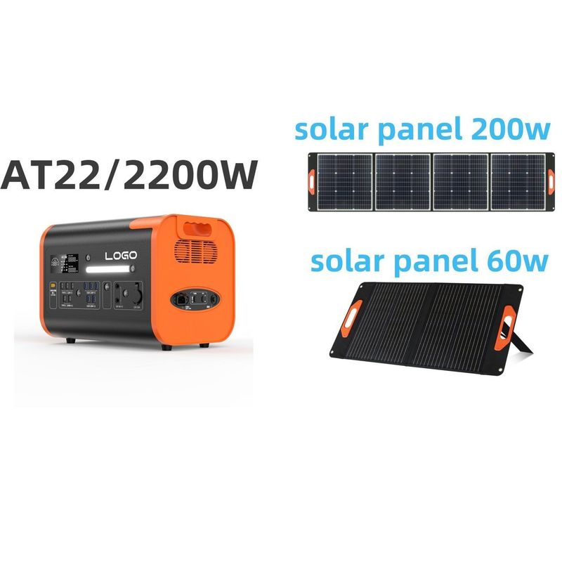 AT22 2024 Draagbaar 2200W2048wh Lithiumbatterijcentrale voor het opladen van elektrische voertuigen
