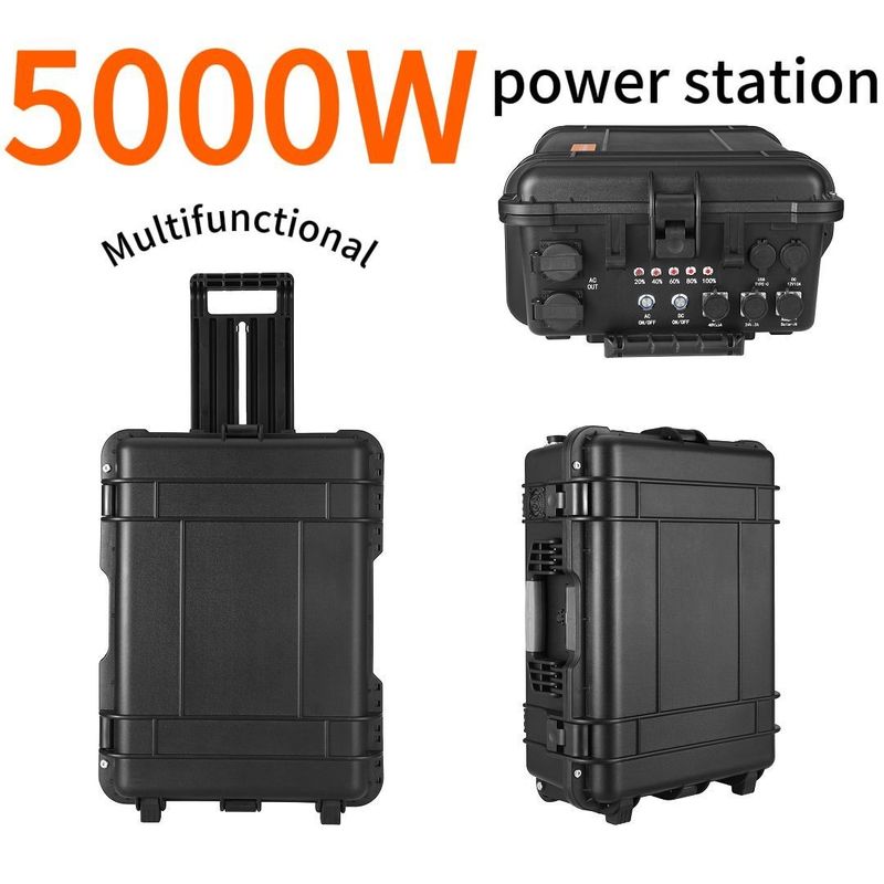 5000W camping zonne-generator Powerbank Draagbare elektriciteitscentrale met opvouwbaar zonnepaneel