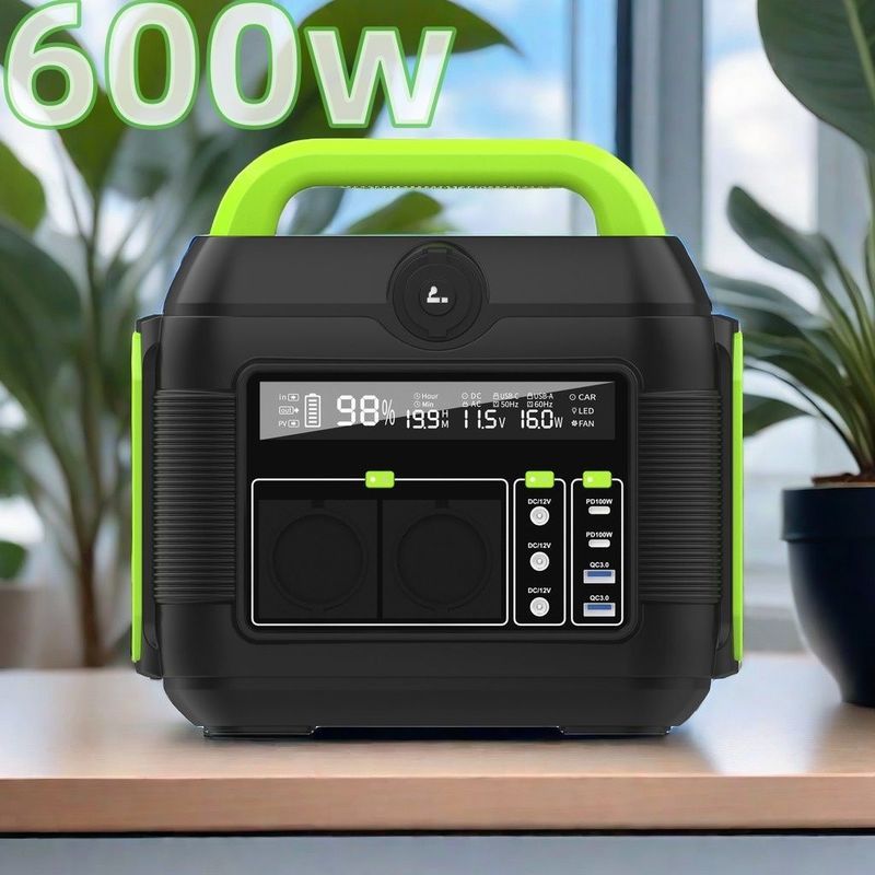 MPPT zonne-generator 600W 576Wh 14.4V 40Ah 160000mAh Onthulling LCD Draagbare elektriciteitscentrale