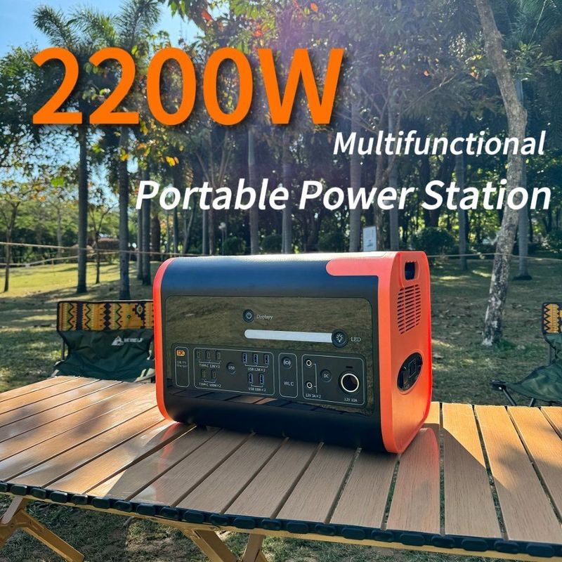 2200W draagbare elektriciteitscentrale DC AC-uitgang en 2000wh zonne-invoer voor buitencamping