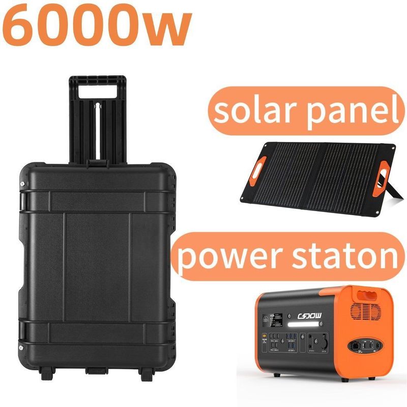 110V 220V Hoogspanningsopslag 6000W Outdoor Mobile Power Station voor noodgevallen