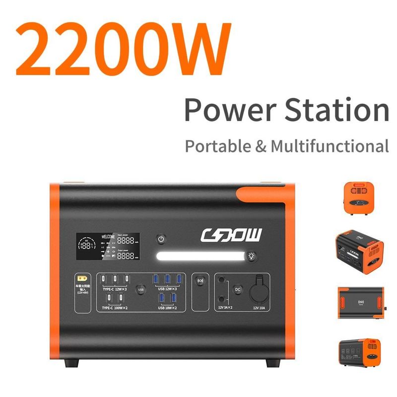 Overspanningsbescherming 220V±5% 2500W Lithiumbattery UPS Bank Generator voor thuis buiten kamperen