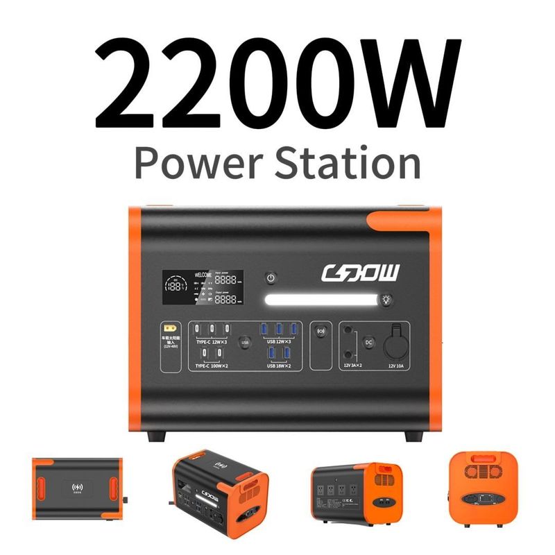 Snel opladen 2200W 2000W 2500W Buiten Zonne-energie Power Bank Station Stroomtoevoer