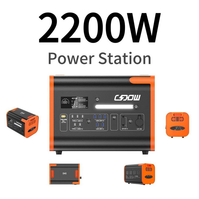 2200W 2000W 2500W draagbare accu-energiecentrale met wisselstroomopladen en USB-uitgang type C