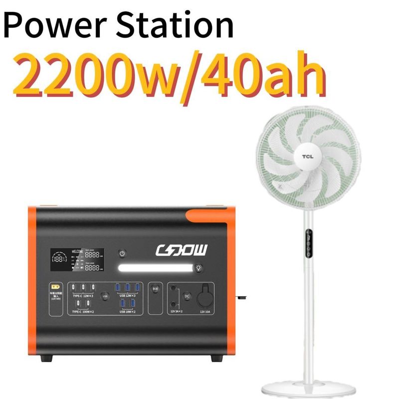 2048wh 2200W Draagbare zonne-energieopslagcentrale met zuivere sinusgolfinverter