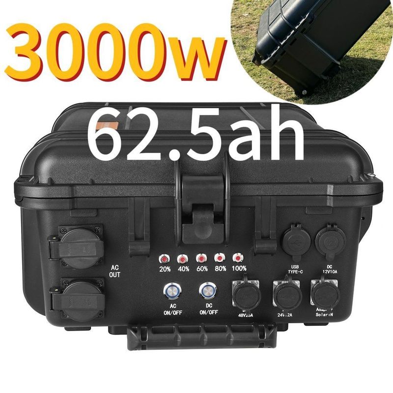 Buiten noodopladen 3000W 62.5ah Draagbare elektriciteitscentrale met 6-7h oplaadtijd