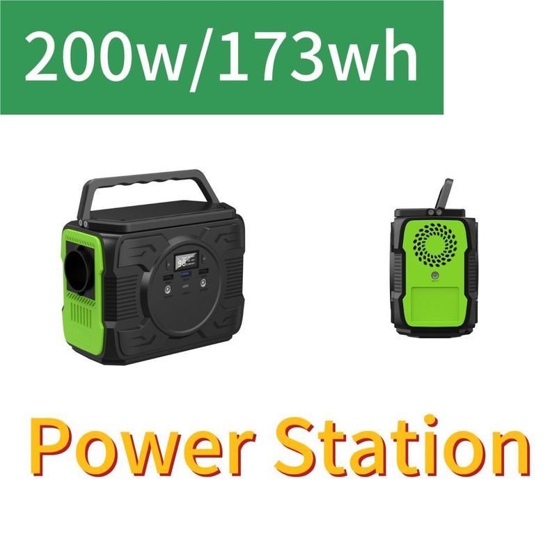 Draagbare mobiele elektriciteitscentrale met LED-lichten AC-uitgangsspanning 110/220V-50Hz/60Hz 200W
