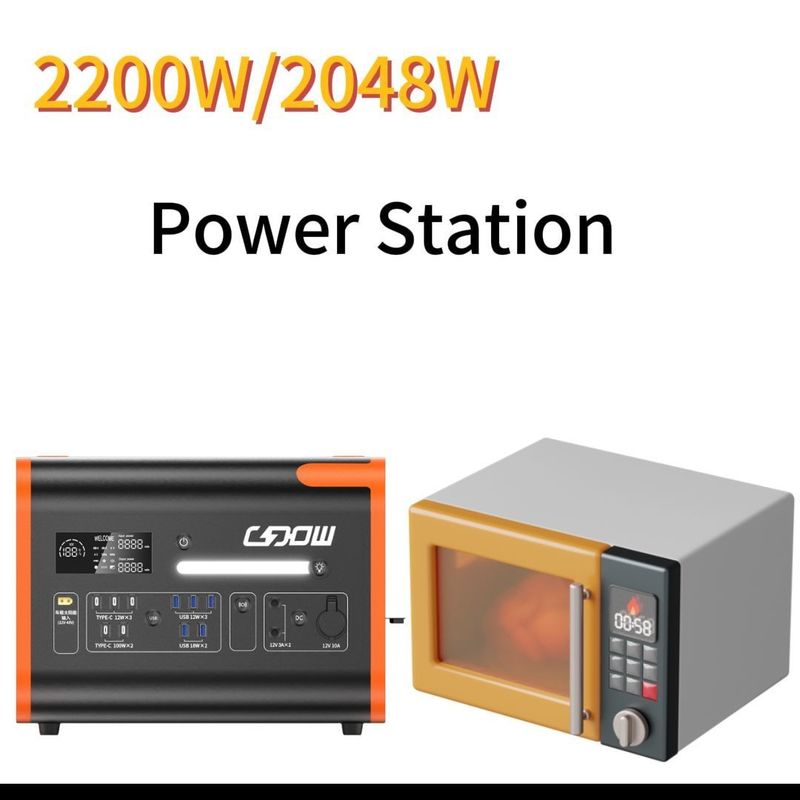 Draagbare elektriciteitscentrale 1500W/2200W/3000W UPS met alle AC-uitgang in zwart-oranje