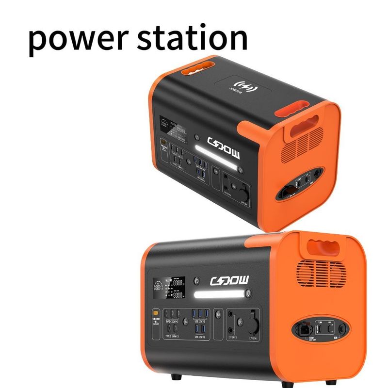 Draagbare elektriciteitscentrale voor buitenhuiscamping met draadloos opladen van 110V/220V en 15W