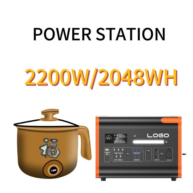 Lang levensduur LiFePO4 batterij 2048ah voor kamperen Visserij Werk Draagbare energiecentrale