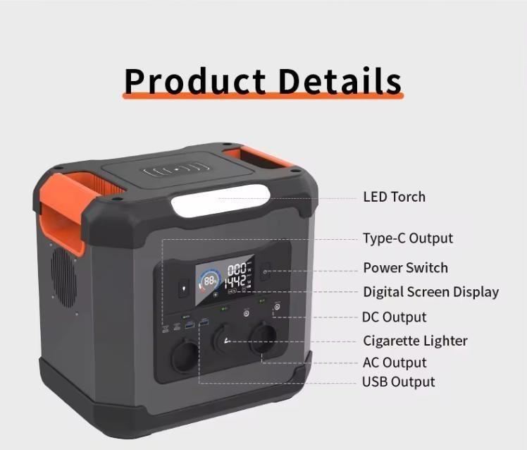 Inverter Tweerichtingsomvormer 1500W voor Uav Home Outdoor Portable Power Station