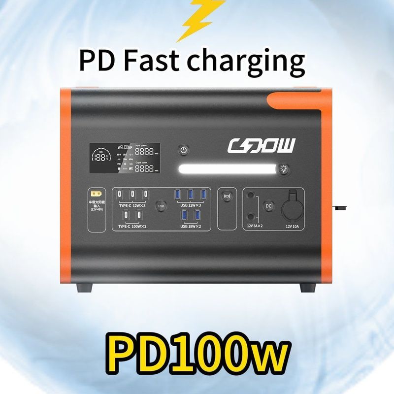 2200W draagbare energieopslagtechnologie Outdoor mobiele elektriciteitscentrale voor het opladen van auto's