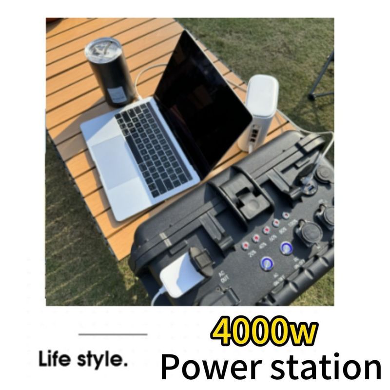 4000W/3840wh/80ah LiFePO4 Zonne-oplaadbare handstaafstation met gemakkelijke draagbaarheid