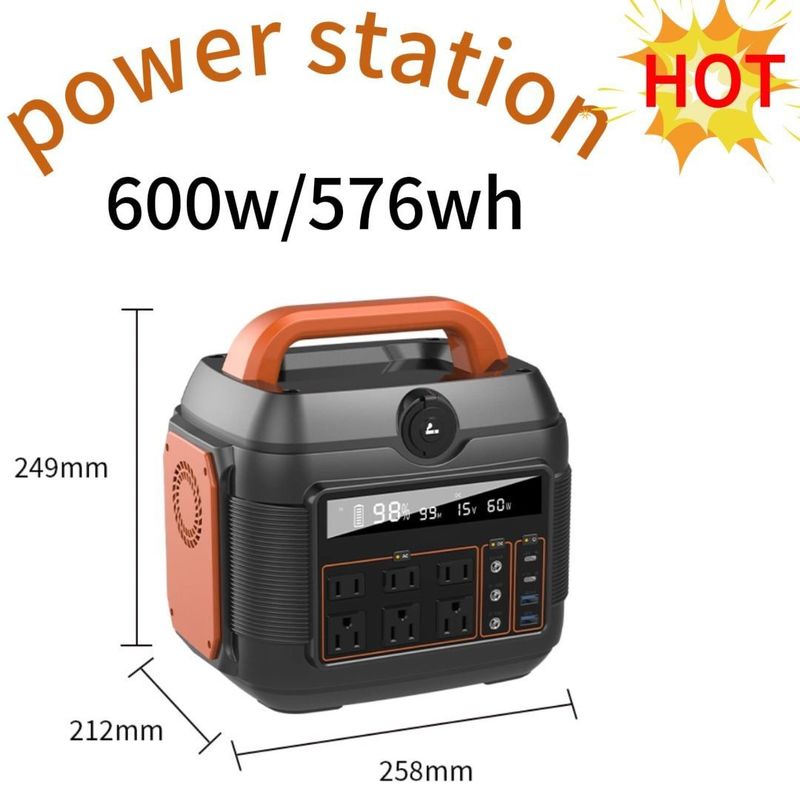 Familie Outdoor Camping 600W zonnecentrale met batterij en zonnepaneel opladen
