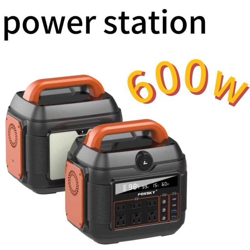 11W LED-verlichting 600W Pure Sine LiFePO4 Backup Battery Draagbare elektriciteitscentrale voor buiten