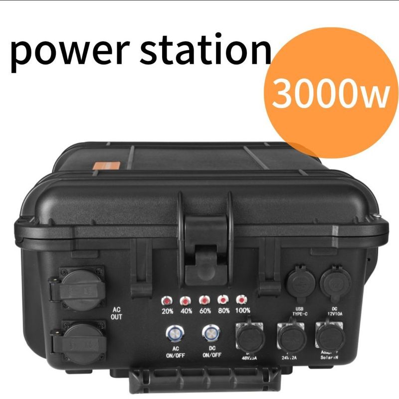 Zwart Multifunctioneel 3000W 3000wh Draagbaar Zonnecentrale voor buitenafstand