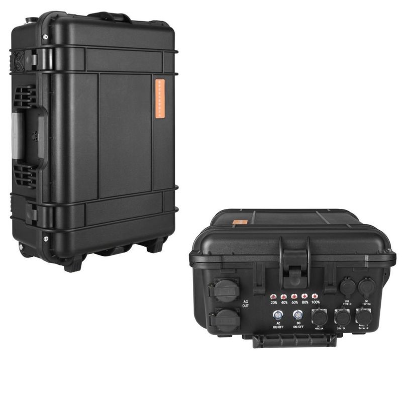 Draagbare elektriciteitscentrale 110V/220V/3000W/4000W/5000W Zwarte lithiumbatterij Nood CE.Un38.3