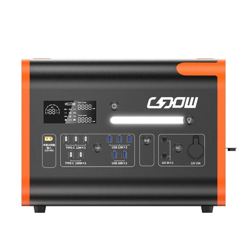 2200W/2048wh Draagbare elektriciteitscentrale Zonnepanelen Oplaadmodus 2000 Times Levensduur