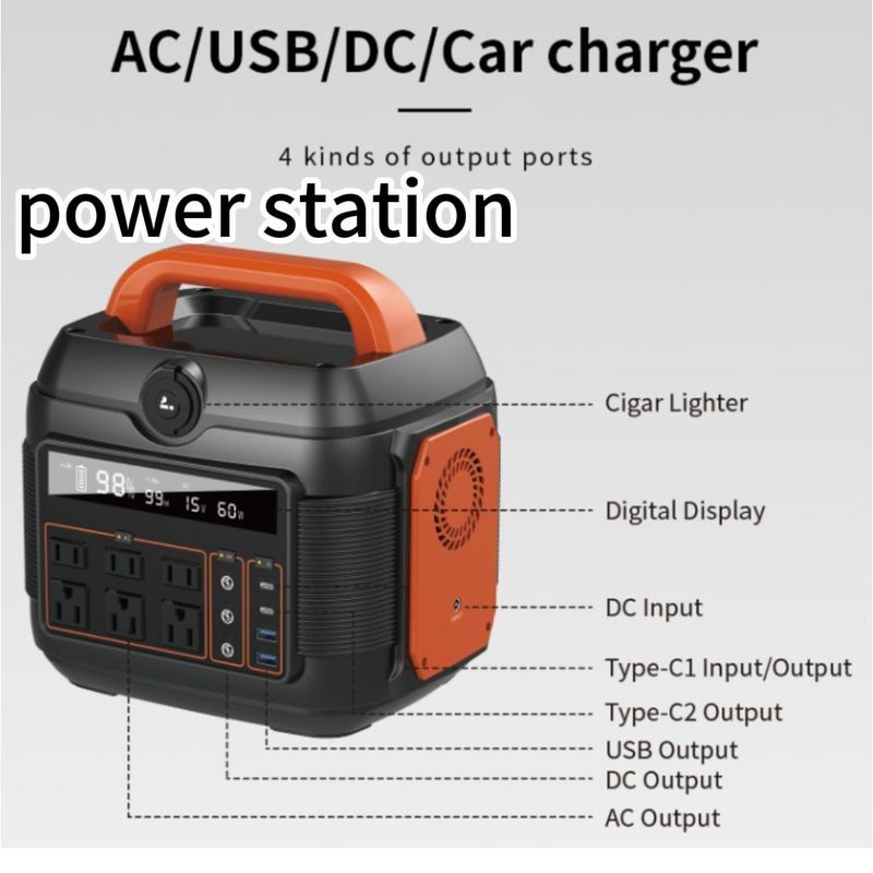 S6 600W Gemakkelijk reizen Lithiumbatterij Energieopslag Krag Draagbare elektriciteitscentrale