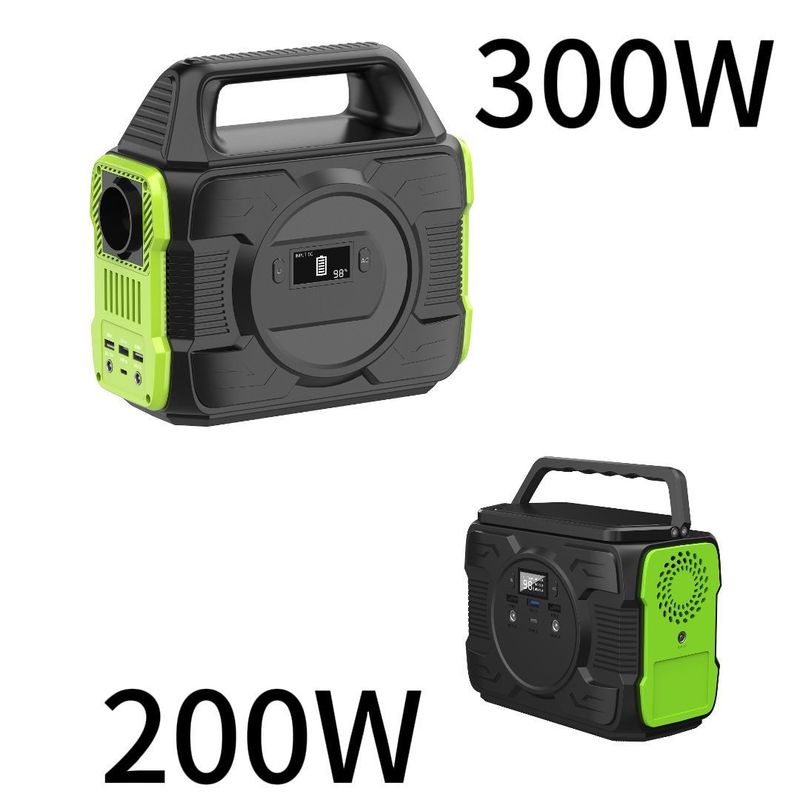 300W/200W AC/DC Backup Power Storage Outdoor Camping Draagbare elektriciteitscentrale met 7W LED-lichten