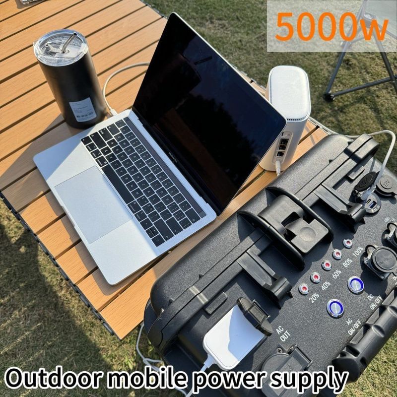 Huis Buiten AC LiFePO4 Solar Generator 5000W Power Station in zwarte kleur door ODM/OEM