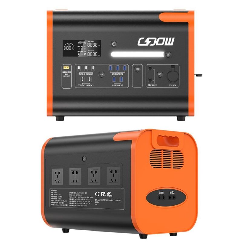 Oranje Zwart 2200W/2048wh AC Zuivere sinusgolf Zonnegenerator