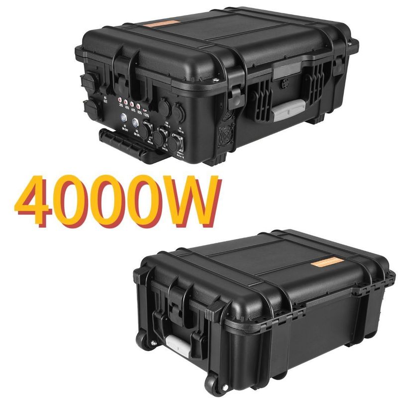 Zwarte trekbalk Outdoor Drone Fotografie 4000W/3840wh Draagbare elektriciteitscentrale Krachtig