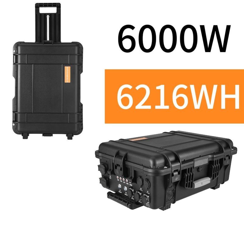 ODM/OEM ABS legering Shell materiaal 6000W/6216wh LiFePO4 zonne-generator voor thuis buiten