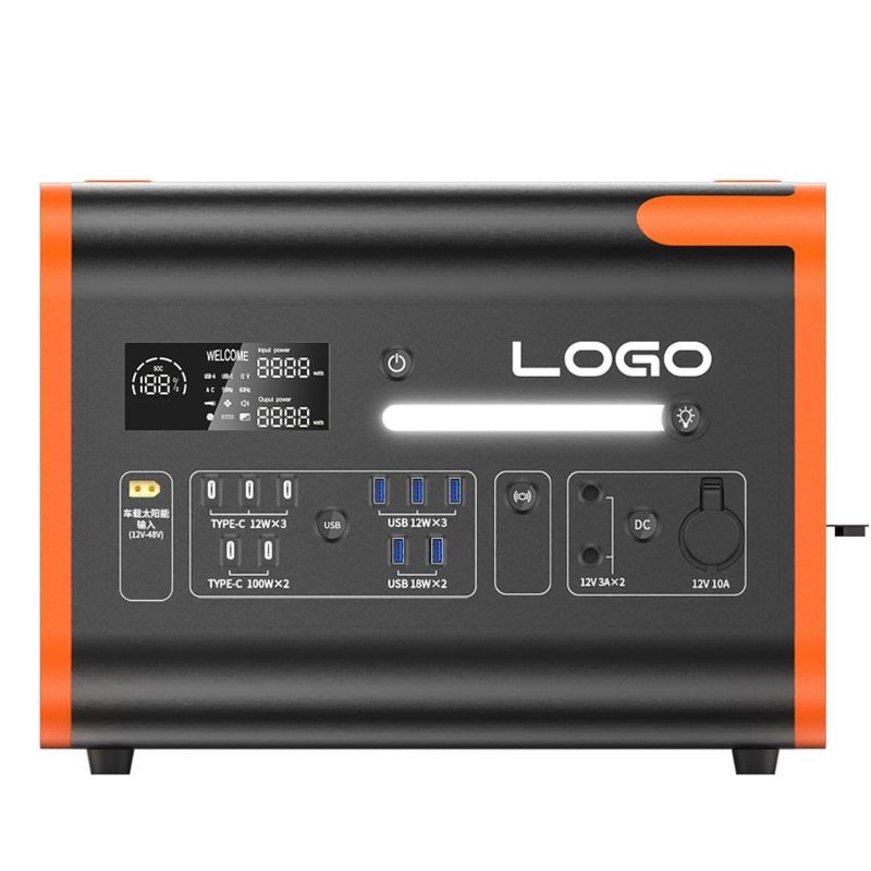 40ah Oranje OEM ODM 2200W Home Solar Generator Outdoor Camping Draagbare Power Station