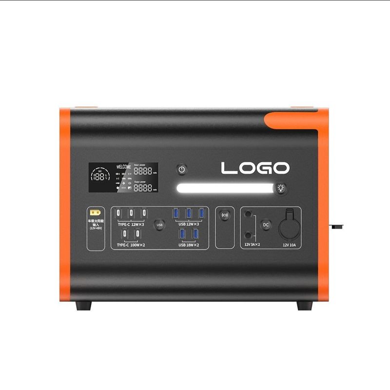 2400W zonne-energie opladen Draagbare zonne-energie opslag Batterijkrachtcentrale Oranje Zwart