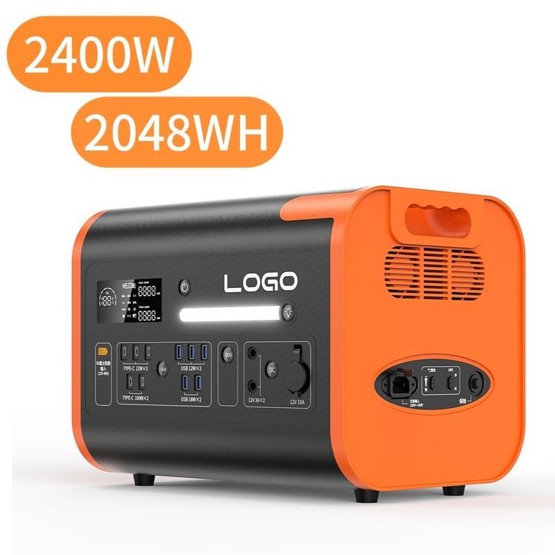 2400W/2048wh/LiFePO4 draagbare zonne-energie-generator voor buitenoverladingsbescherming