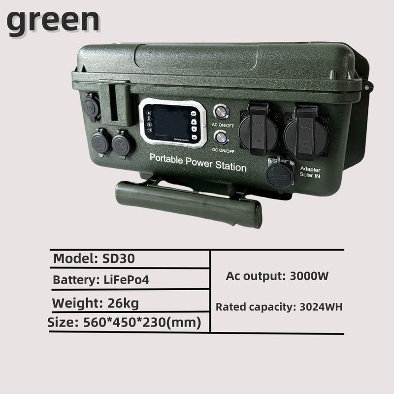 Buitenwerk Camping Nood 110V/230V/3000W Stroomcentrale met AC/DC/USB-poort