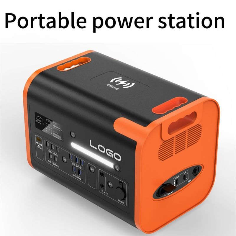90 minuten oplaadtijd Draagbare generator 2400W 2048wh Energiebron generator